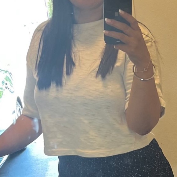 Universal Thread Tops - Universal Thread Beige crop top pullover XS elbow sleeve